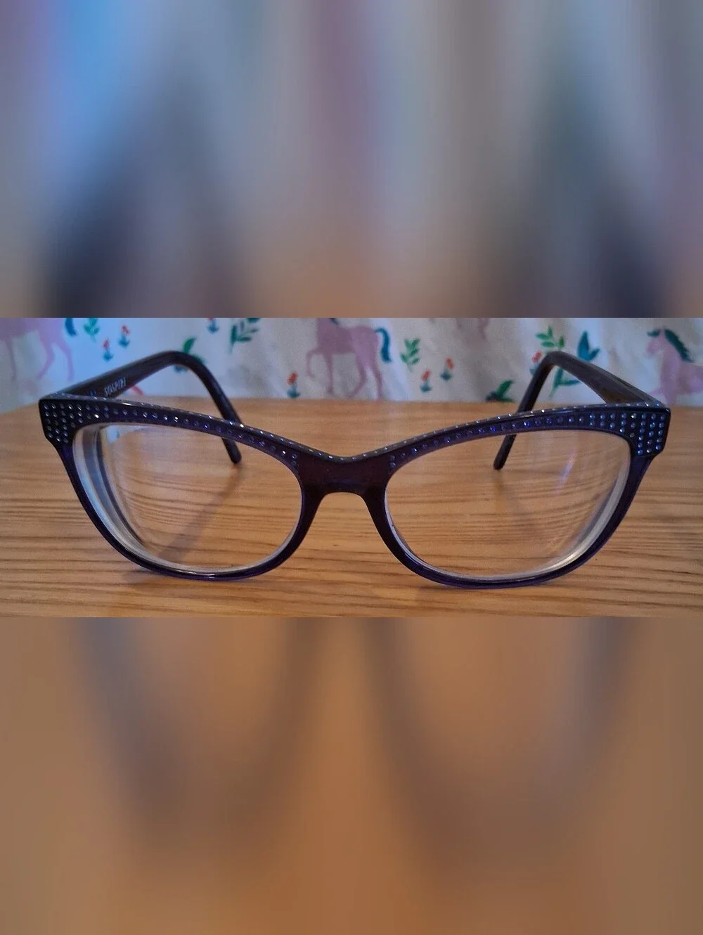 Sospiri Allegra Purple Swarovski Crystal Handmade Cat Eye Reading Glasses Frames